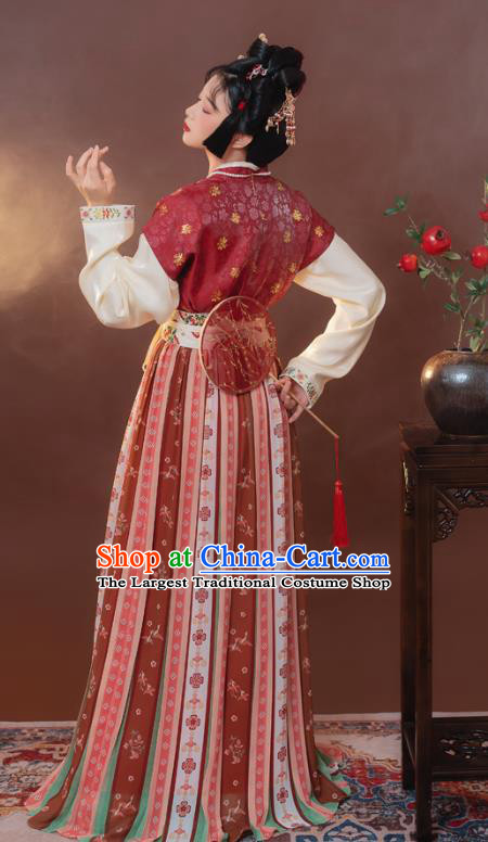 China Traditional Tang Dynasty Royal Princess Hanfu Dress Ancient Palace Beauty Historical Clothing