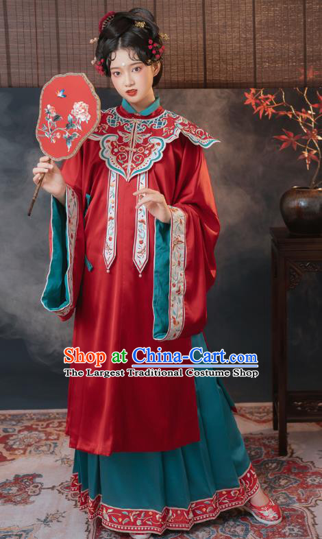 China Traditional Ming Dynasty Noble Woman Historical Costumes Ancient Imperial Concubine Embroidered Hanfu Clothing