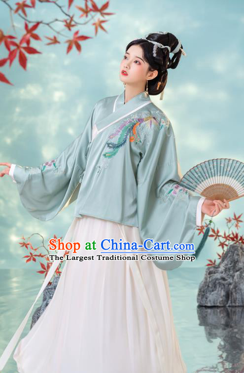 China Ancient Court Beauty Embroidered Hanfu Clothing Traditional Ming Dynasty Historical Costumes