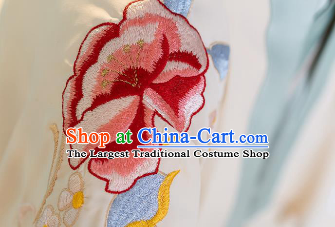 China Ancient Court Beauty Embroidered Hanfu Clothing Traditional Ming Dynasty Historical Costumes