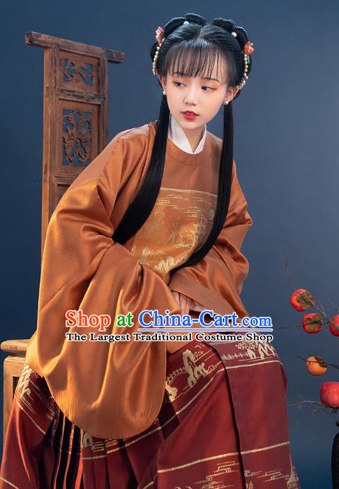 Ancient China Noble Lady Hanfu Clothing Traditional Ming Dynasty Palace Beauty Historical Costumes for Women