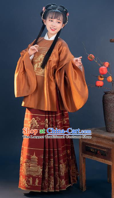 Ancient China Noble Lady Hanfu Clothing Traditional Ming Dynasty Palace Beauty Historical Costumes for Women