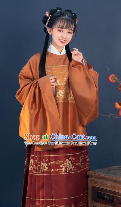 Ancient China Noble Lady Hanfu Clothing Traditional Ming Dynasty Palace Beauty Historical Costumes for Women