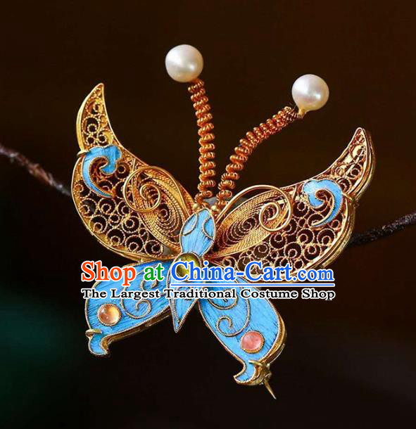 Chinese National Gems Jewelry Traditional Handmade Butterfly Brooch Accessories