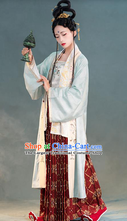 China Ancient Palace Lady Hanfu Costume Traditional Song Dynasty Court Princess Historical Clothing