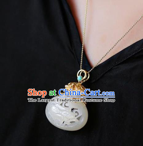 Chinese Handmade Necklet Pendant National Classical Jade Sachet Necklace Accessories