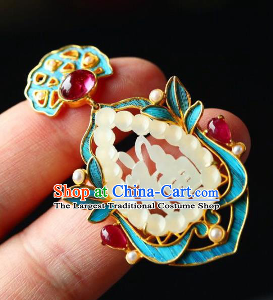 Chinese Classical Necklet Pendant Handmade Jade Accessories National Tourmaline Necklace