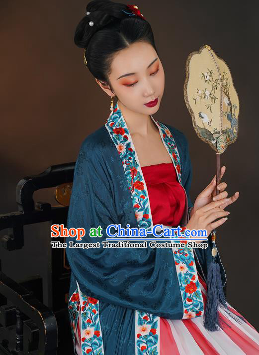 China Traditional Song Dynasty Court Woman Historical Clothing Ancient Noble Concubine Embroidered Hanfu Costumes