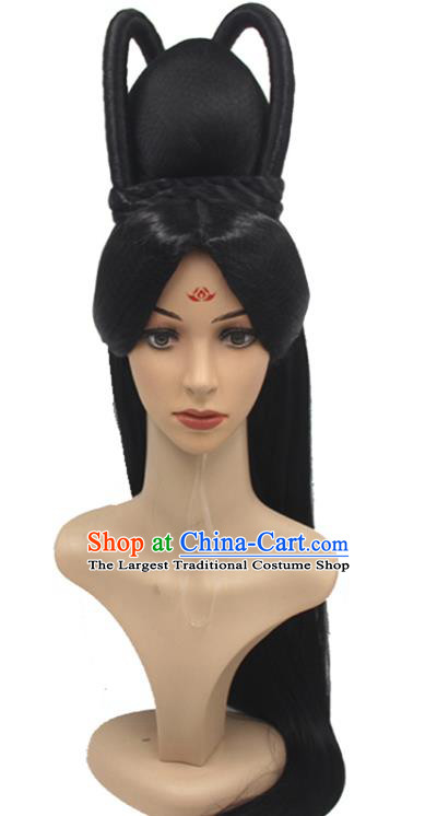Chinese Ancient Goddess Wigs Sheath Han Dynasty Imperial Consort Hair Chignon Headwear