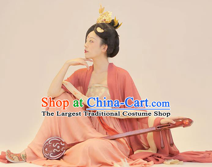 Ancient China Tang Dynasty Court Lady Historical Costume Traditional Hanfu Clothing Classical Dance Dress
