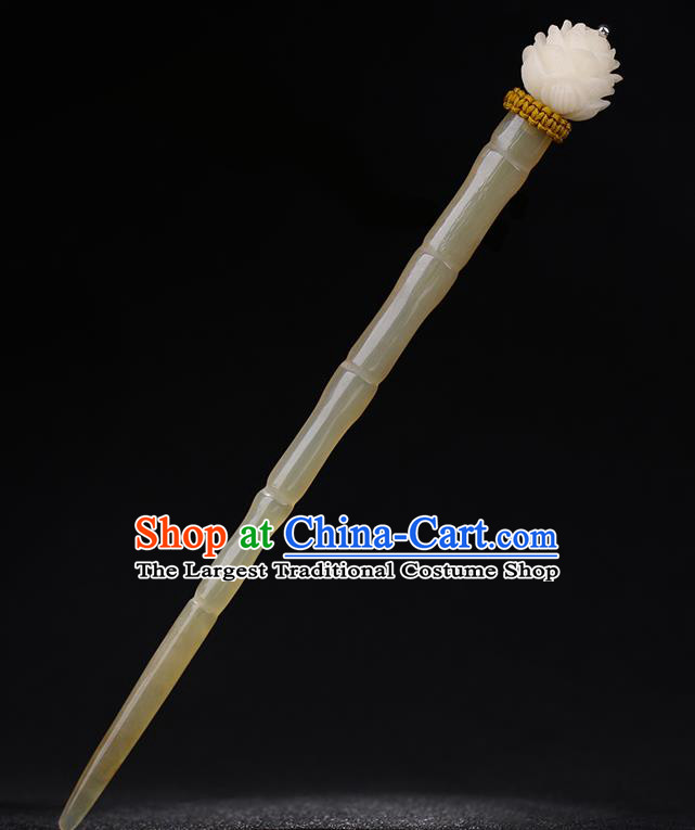 China Handmade Hair Jewelry Accessories National Ox Horn Hairpin Traditional Cheongsam Hair Stick