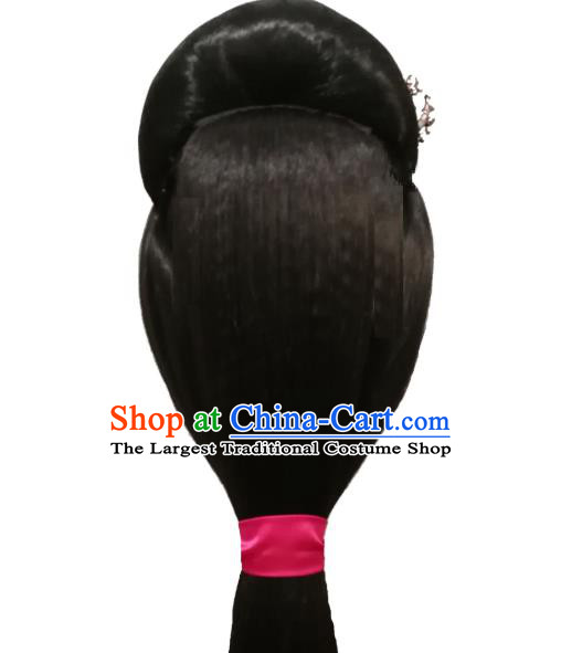 Traditional China Classical Dance Headwear Handmade Han Dynasty Dance Wig Chignon Stage Show Hair Accessories