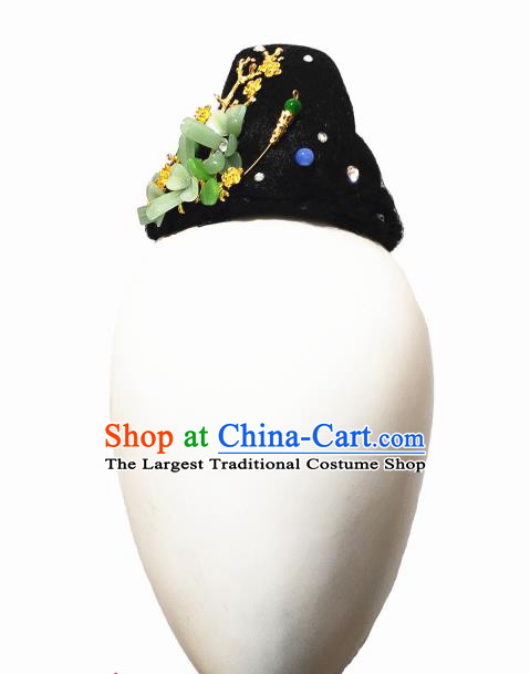 Traditional China Classical Dance Headwear Handmade Umbrella Dance Wig Chignon Fan Dance Stage Show Hair Accessories