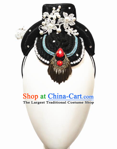 Traditional China Handmade Beauty Dance Wig Chignon Classical Dance Stage Show Hair Accessories Diao Chan Headwear