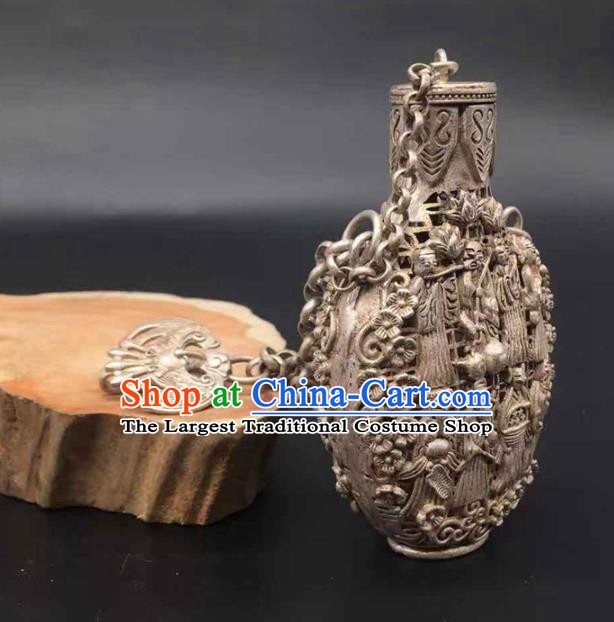 Chinese Classical Ethnic Accessories Handmade Carving Eight Immortals Brooch National Sachet Pendant Jewelry