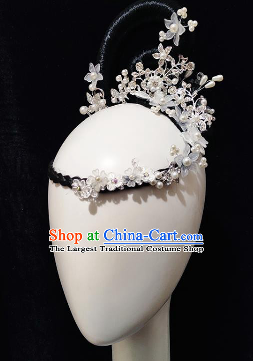 China Classical Dance Hair Accessories Traditional Umbrella Dance Wig Chignon