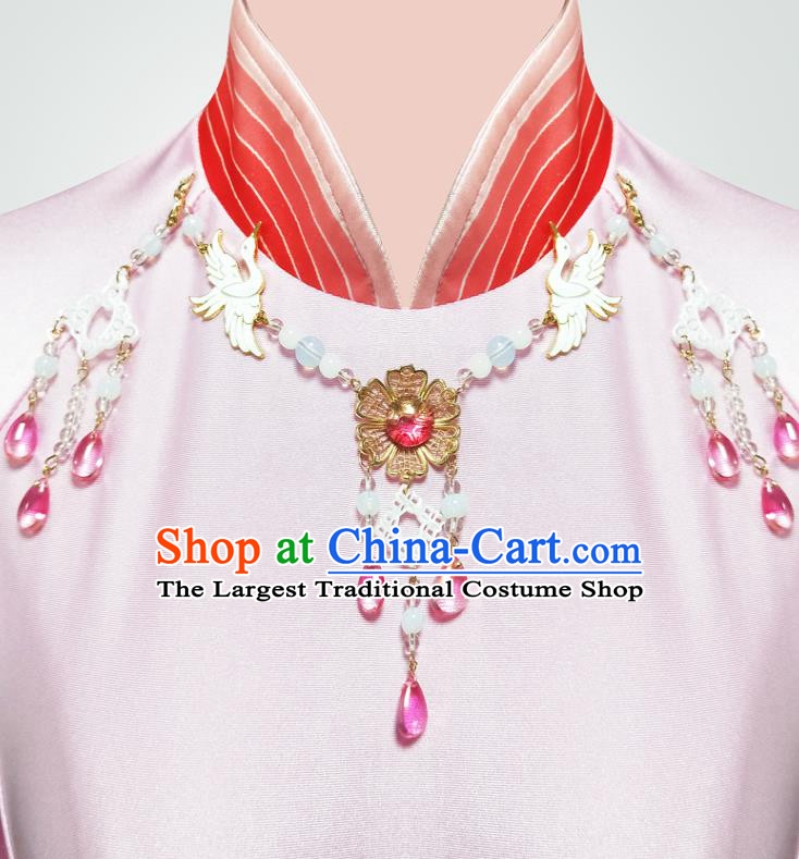 Traditional China Fan Dance Stage Show Costume Classical Dance Pink Dress