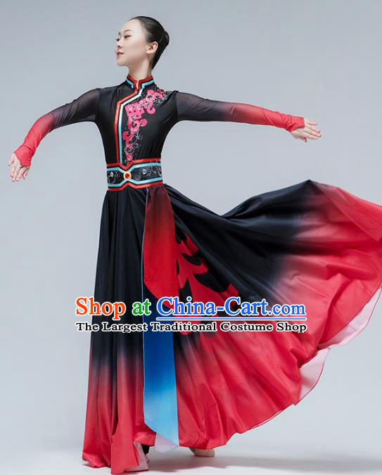 China Mongol Nationality Folk Dance Dress Traditional Mongolian Ethnic Stage Performance Clothing