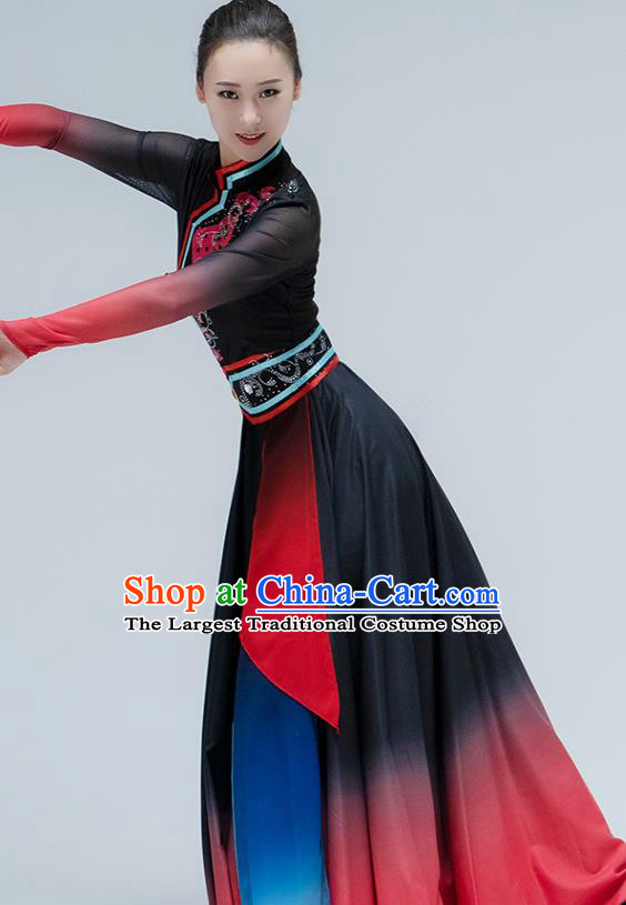 China Mongol Nationality Folk Dance Dress Traditional Mongolian Ethnic Stage Performance Clothing