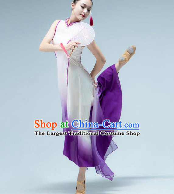 Traditional China Woman Fan Dance Costume Classical Dance Stage Show Dress