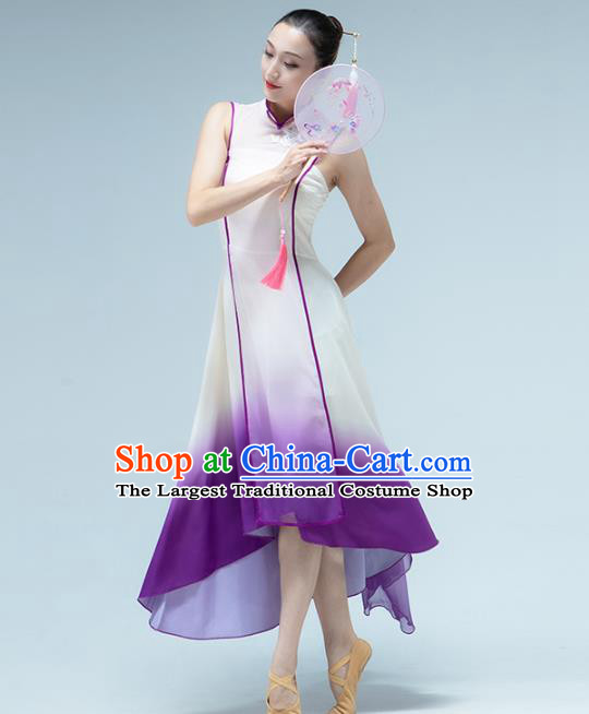 Traditional China Woman Fan Dance Costume Classical Dance Stage Show Dress
