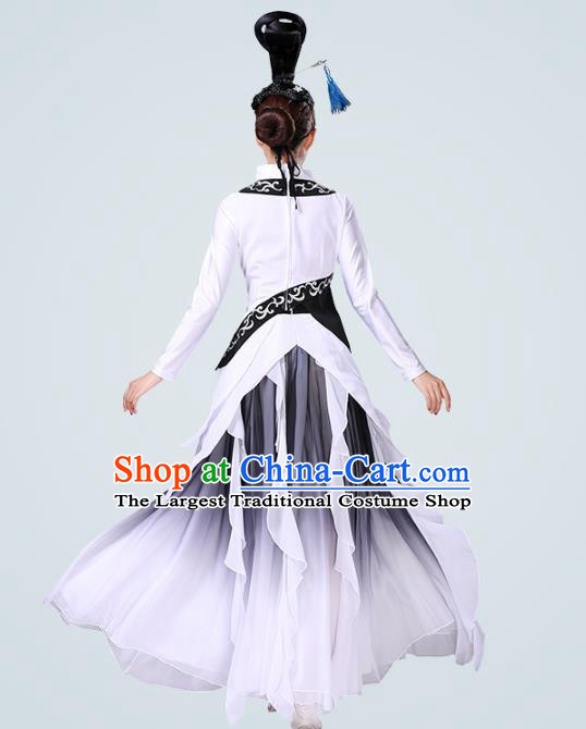 China Traditional Female Group Dance Costume Classical Dance Stage Performance White Dress