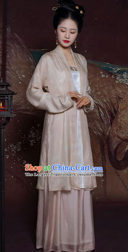 China Traditional Song Dynasty Young Mistress Historical Clothing Ancient Patrician Lady Hanfu Costumes