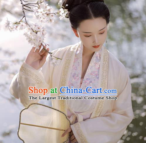 China Ancient Patrician Woman Clothing Traditional Embroidered Hanfu Dress Song Dynasty Noble Beauty Historical Costumes Full Set