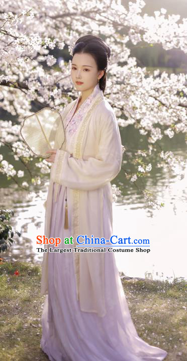 China Ancient Patrician Woman Clothing Traditional Embroidered Hanfu Dress Song Dynasty Noble Beauty Historical Costumes Full Set