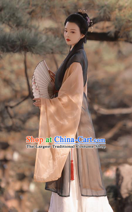 China Traditional Hanfu Dress Ming Dynasty Patrician Beauty Historical Costume Ancient Taoist Nun Clothing