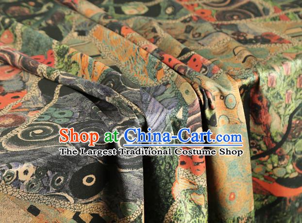 Chinese Classical Butterfly Pattern Gambiered Guangdong Gauze Drapery Brocade Cloth Traditional Cheongsam Silk Fabric