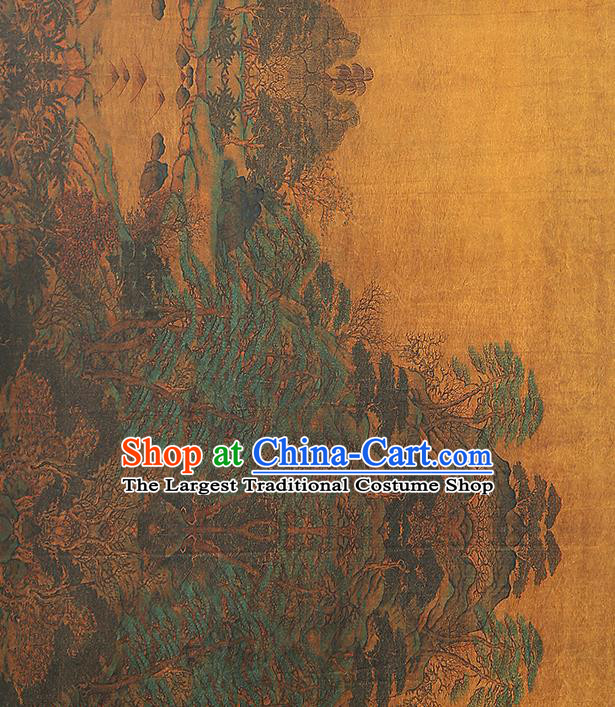 Chinese Cheongsam Gambiered Guangdong Gauze Classical Pattern Ginger Silk Fabric Traditional Brocade Drapery