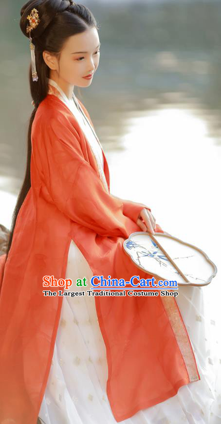 China Ancient Noble Lady Clothing Traditional Court Hanfu Dress Song Dynasty Young Beauty Historical Costumes