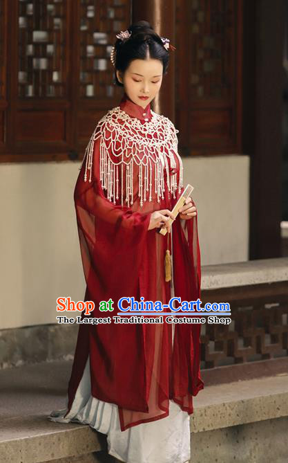 China Traditional Ming Dynasty Imperial Consort Historical Clothing Ancient Court Countess Hanfu Dress Costumes