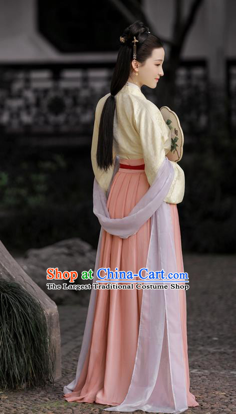 China Ancient Noblewoman Clothing Traditional Hanfu Dress Song Dynasty Royal Countess Historical Costume