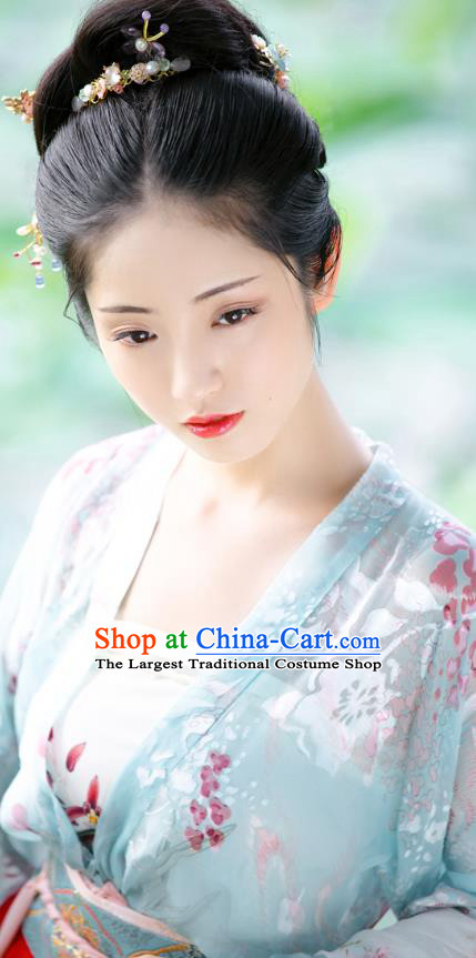 China Ancient Song Dynasty Young Beauty Historical Clothing Full Set