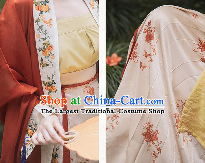 China Traditional Song Dynasty Imperial Consort Historical Clothing Ancient Court Woman Embroidered Hanfu Dress Full Set