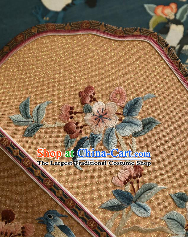 China Traditional Wedding Embroidered Palace Fan Handmade Fans Hanfu Silk Fan