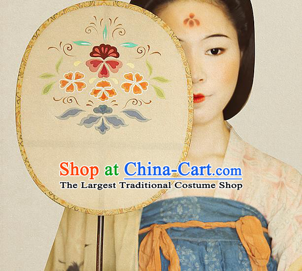 China Tang Dynasty Wedding Silk Fan Handmade Palace Fan Traditional Court Hanfu Fan