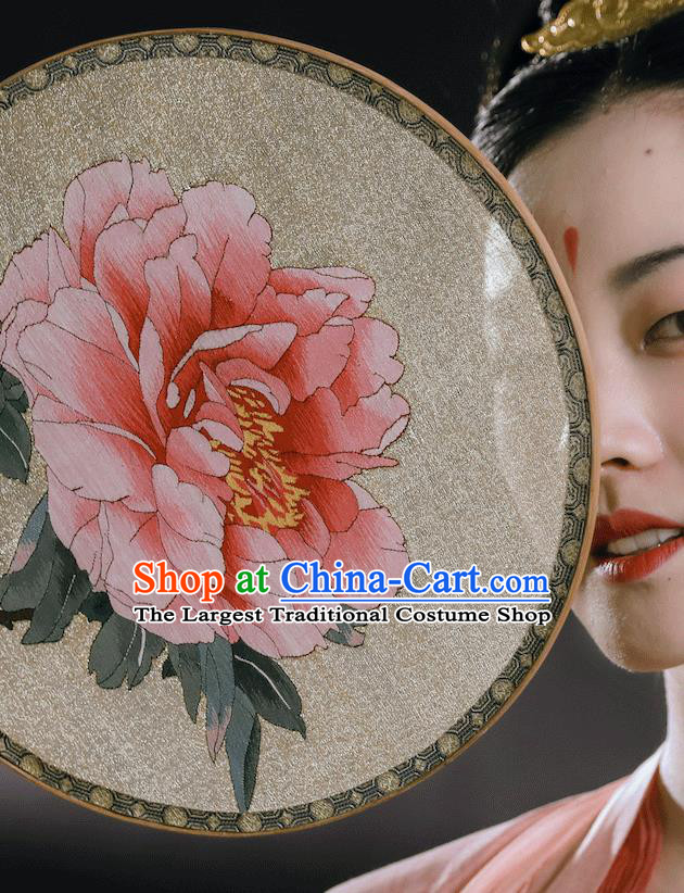 China Handmade Court Lady Fan Ancient Princess Hanfu Palace Fan Traditional Tang Dynasty Silk Fan