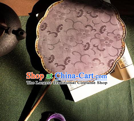 China Traditional Jacquard Plum Blossom Pink Silk Fan Handmade Song Dynasty Court Fan Hanfu Bamboo Palace Fan