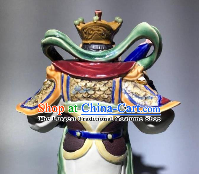 China Shi Wan Ceramic Si Da Tian Wang Statues Handmade Four Heavenly King Figurine Set
