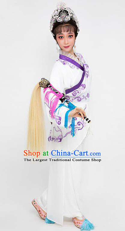 China Traditional Opera Madam White Snake Bai Suzhen Dress Clothing Shaoxing Opera Actress Garment Costumes