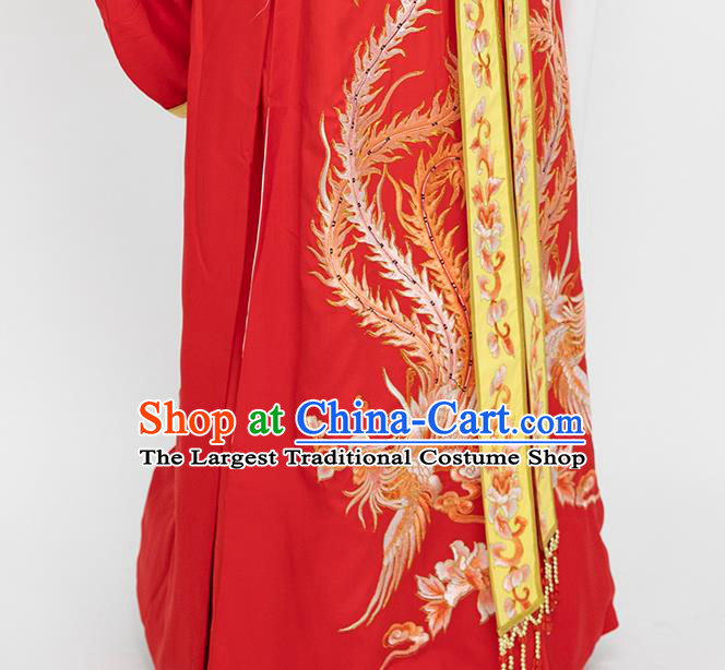 China Traditional Opera Empress Red Dress Clothing Shaoxing Opera Female Consort Prince Hua Tan Garment Costumes and Hair Accessories Set