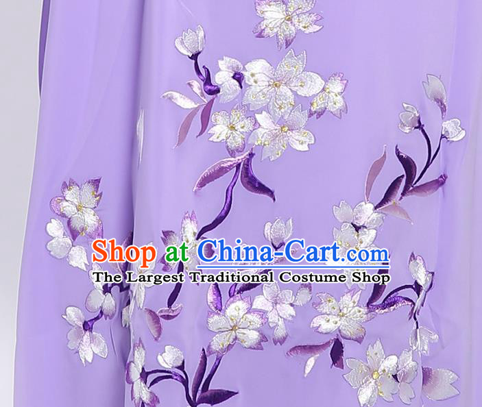 Chinese Yue Opera Scholar Embroidered Violet Overcoat Traditional Shaoxing Opera Xiaosheng Cape and Hat