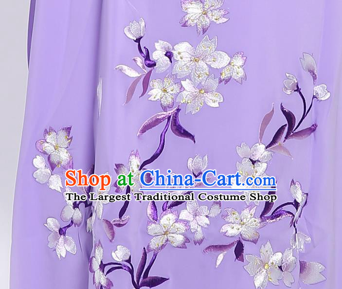 Chinese Yue Opera Scholar Embroidered Violet Overcoat Traditional Shaoxing Opera Xiaosheng Cape and Hat