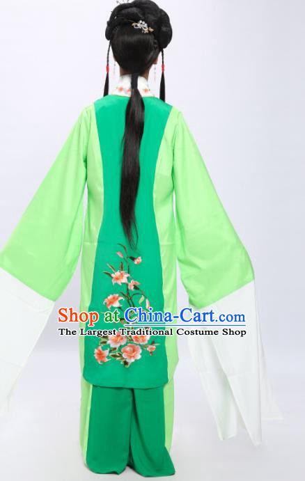 China Shaoxing Opera Village Girl Green Dress Clothing Traditional Yue Opera A Bride for a Ride Zhou Wenbin Garment Costumes