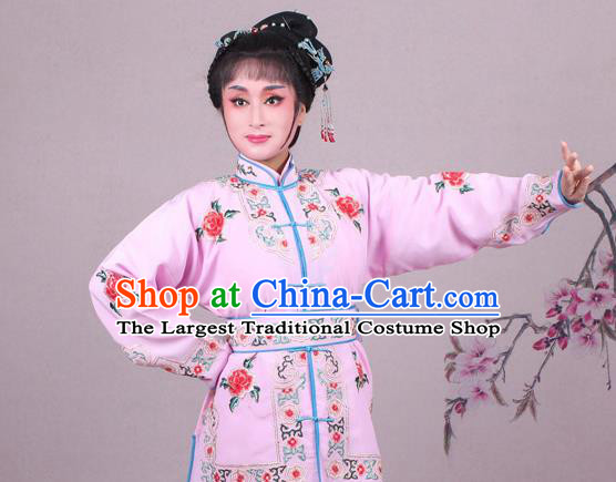 China Shaoxing Opera Martial Arts Woman Pink Dress Clothing Traditional Peking Opera Blues Dao Ma Dan Garment Costumes