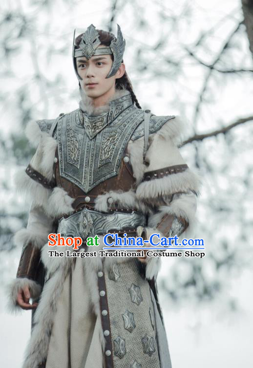 Chinese Drama The Long Ballad Ashile Sun Clothing Ancient General Garment Costumes Traditional Armor and Helmet Suits