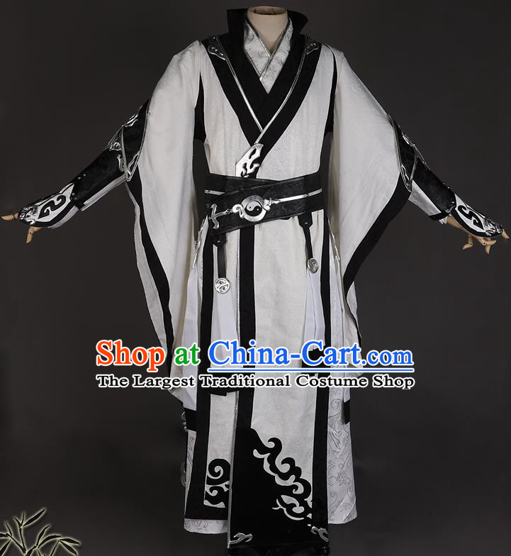 Chinese Game Jian Xia Qing Yuan Clothing Ancient Swordsman Attires Cosplay Taoist Priest Garment Costumes